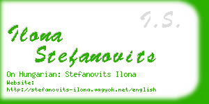ilona stefanovits business card